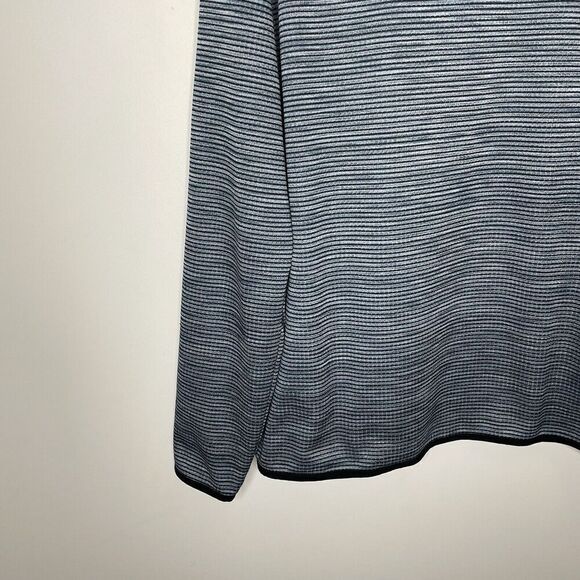 PRANA 1/4-Zip Pullover Mens XL Striped Waffle Sweatshirt Base Layer Blue - Picture 9 of 10